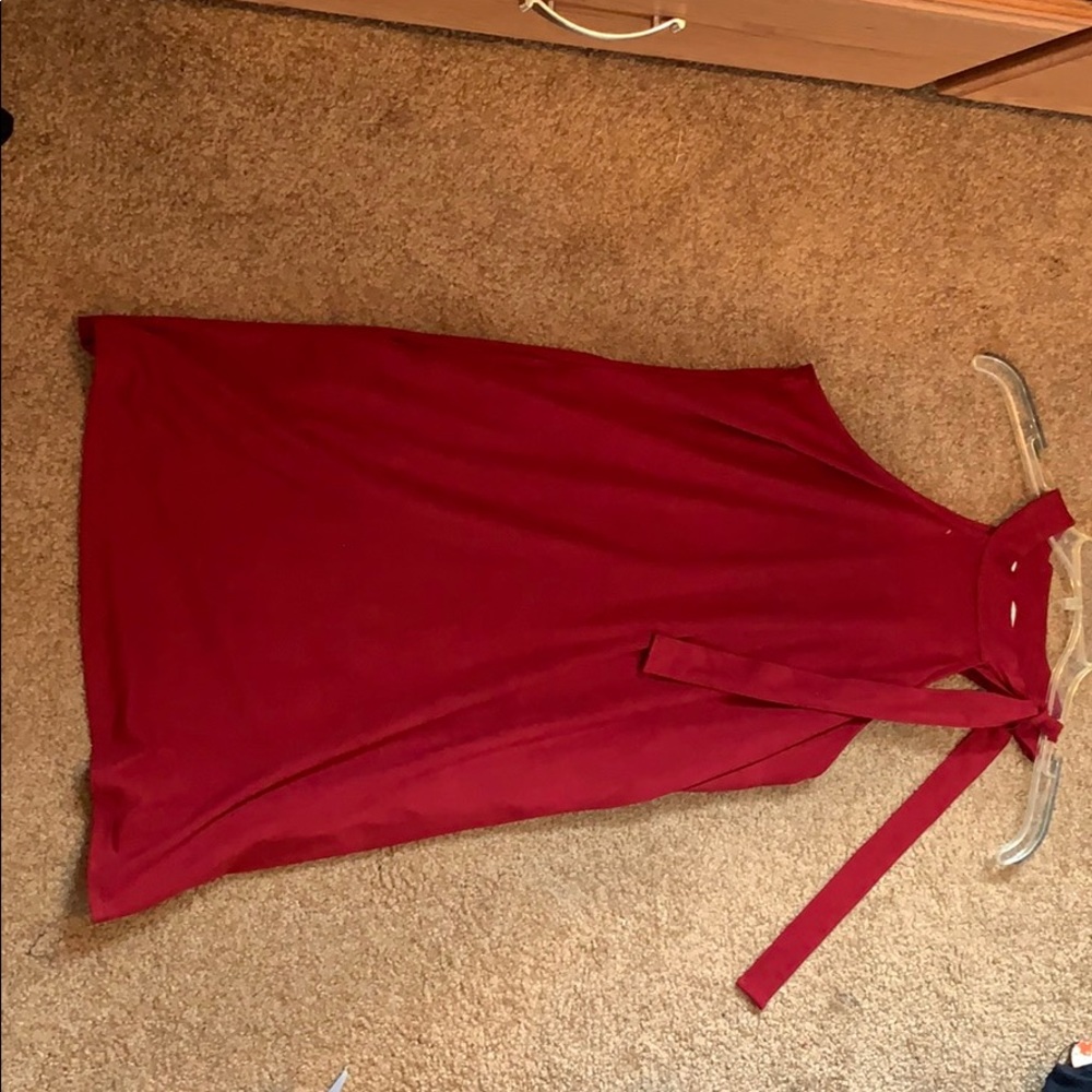 Red Velvet Halter Boutique Dress